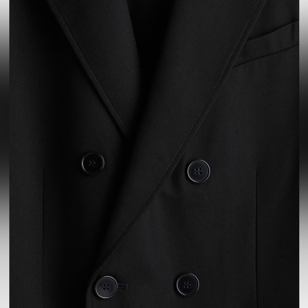 H&M RELAXED-FIT DOUBLE-BREASTED TWILL COAT (Size XL) - Picture 3 of 10